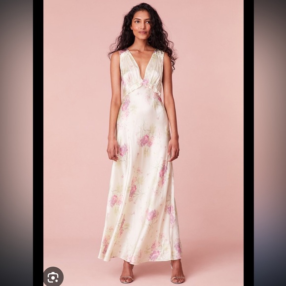 $595 LoveShackFancy Suniva Dress in Peachy Sage - SIZE 6 - Picture 4 of 10